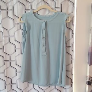 LOFT blue chiffon blouse size small